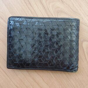 Cole Haan Men’s Braided Black Leather Bifold Wallet